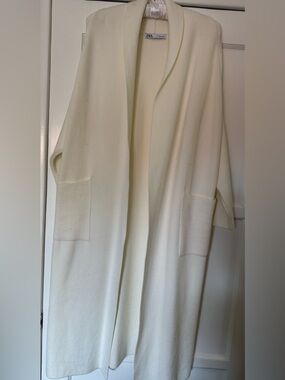 ZARA off-white long knit topper